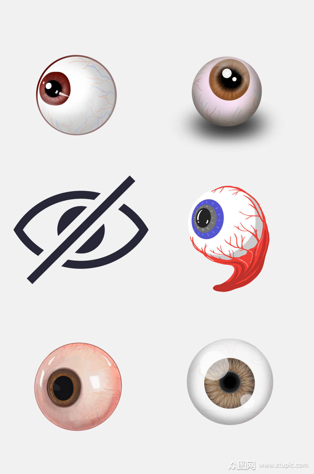 卡通眼睛图标眼球免抠素材素材