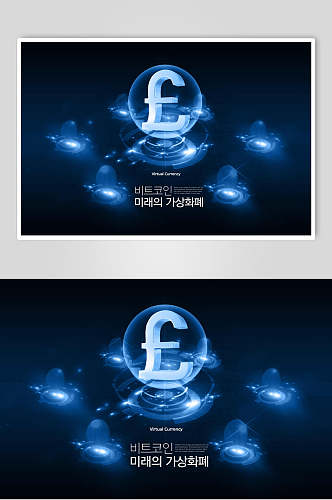 时尚蓝色金融科技海报展板