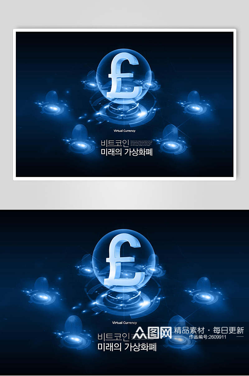 时尚蓝色金融科技海报展板素材
