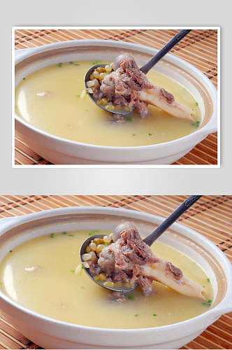 汤菜棒子骨豆汤食物高清图片