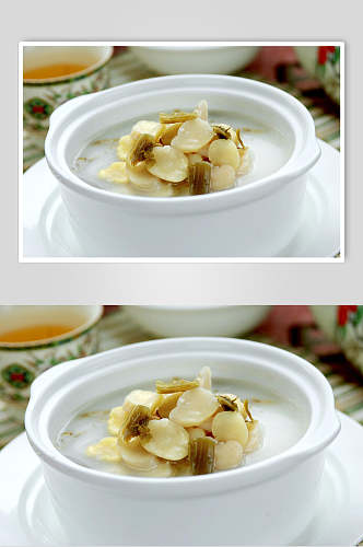 酸菜胡豆瓣汤元盅食物高清图片