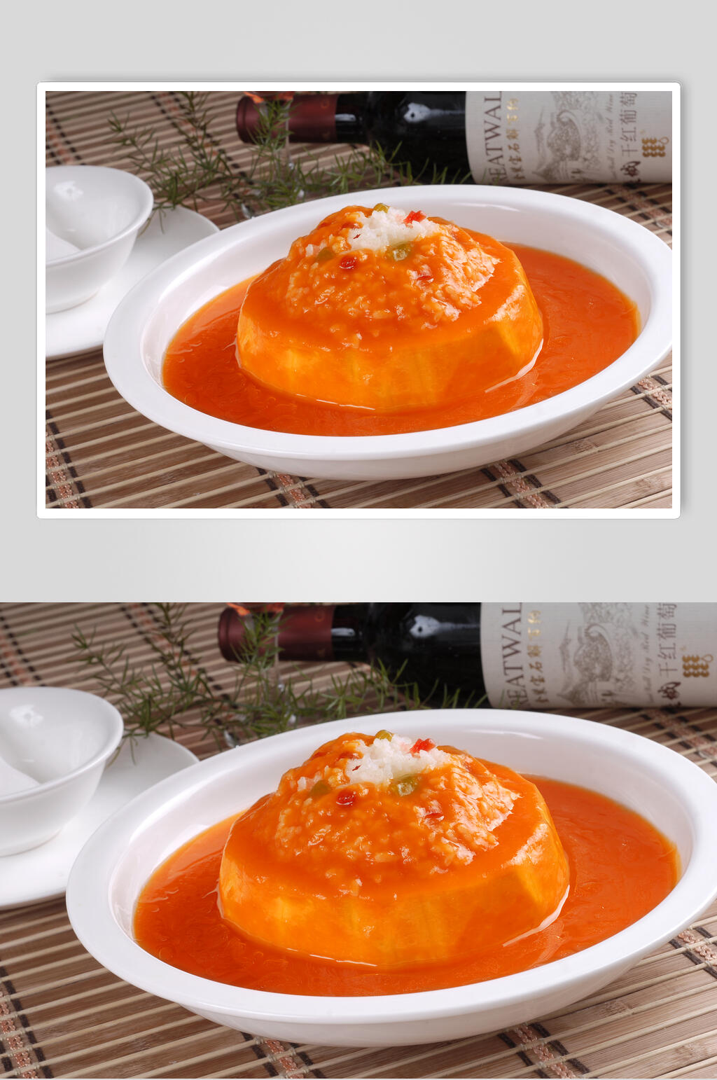 蒸菜瓜茸八宝饭食物高清图片素材