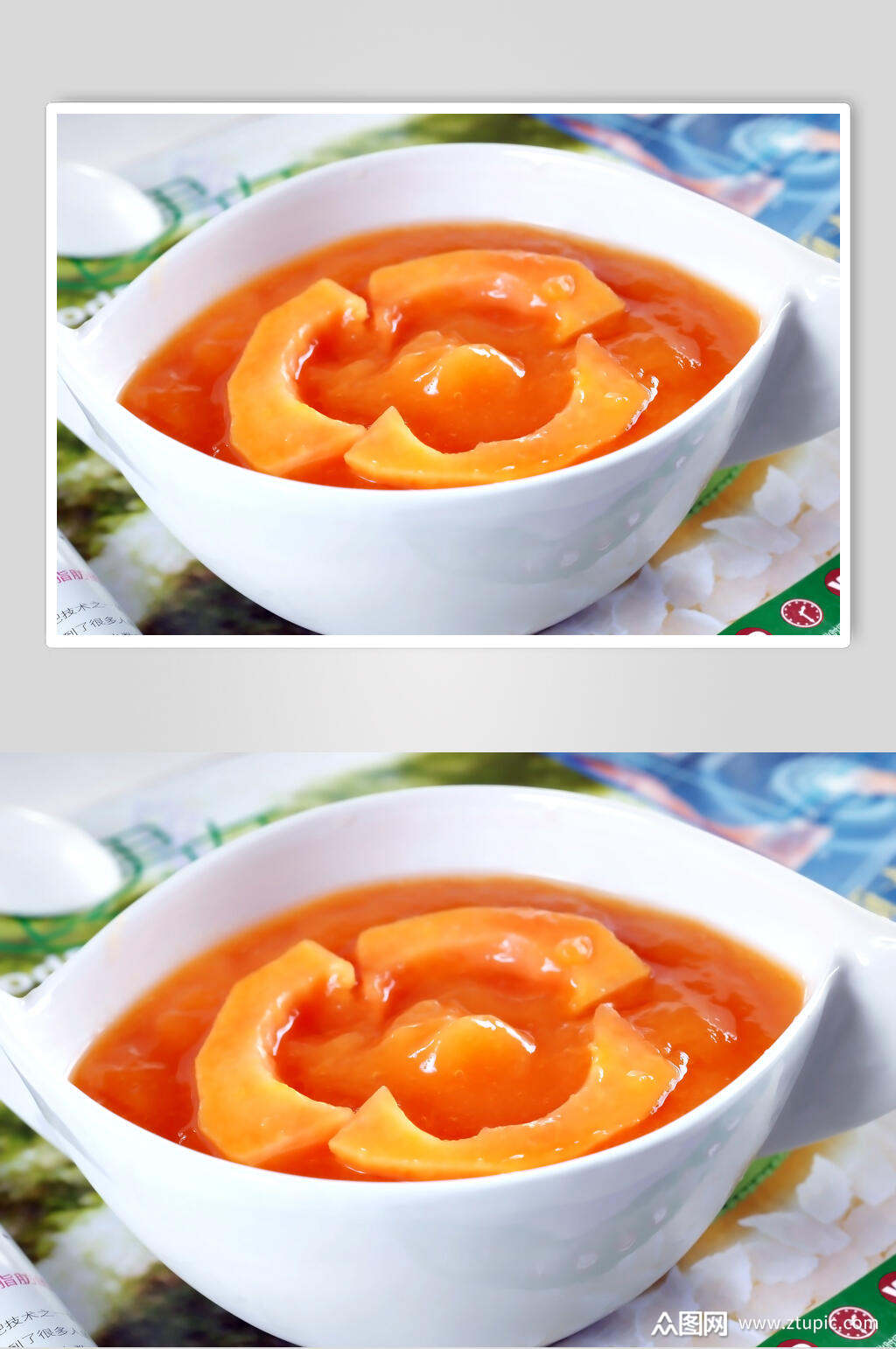 木瓜水果捞甜品食品图片模板下载-编号2410099-众图网