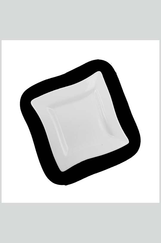 方形白色素雅盘子餐具素材