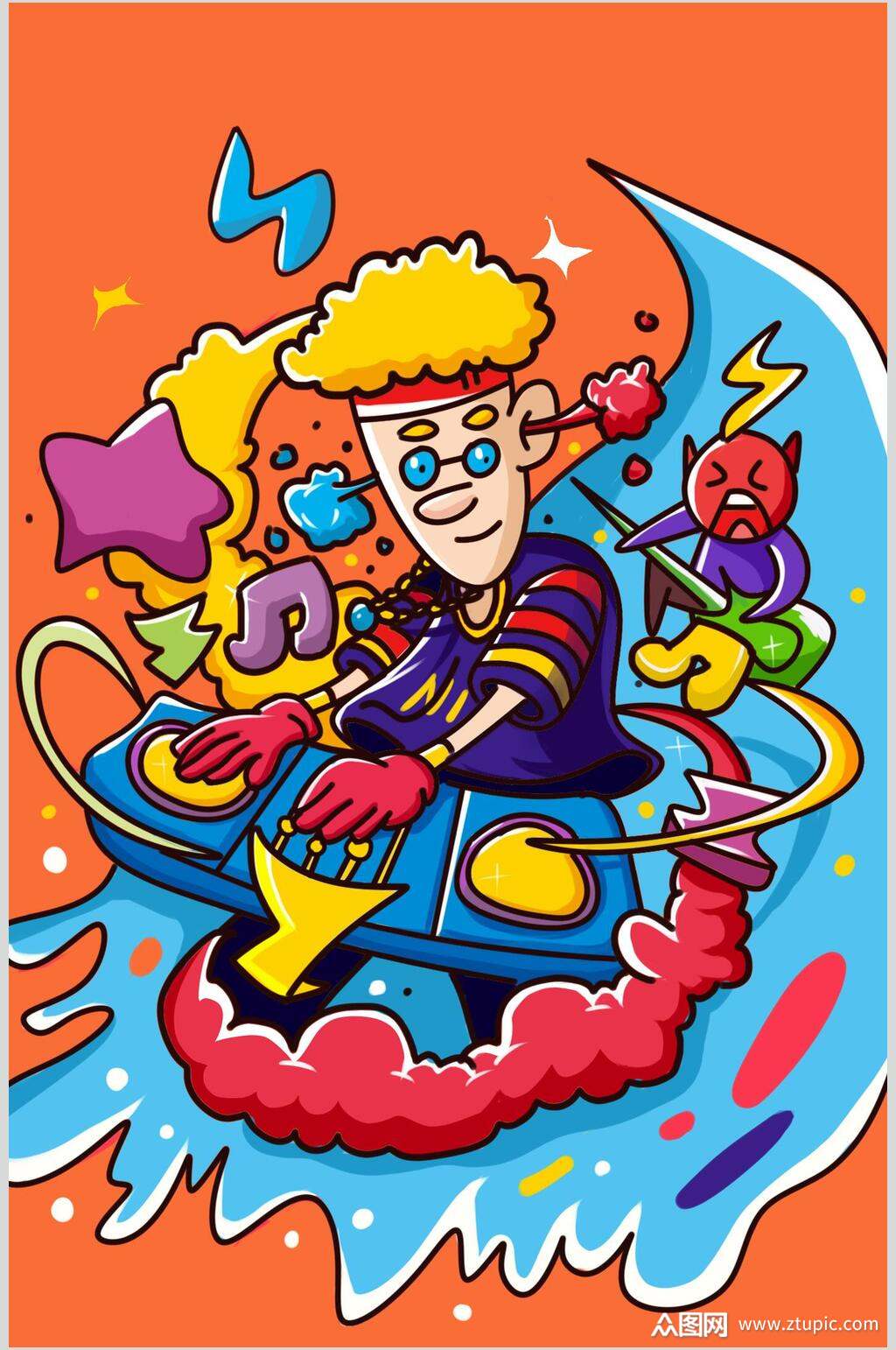 众图网独家提供潮流涂鸦插画素材素材免费下载,本作品是由刨冰12345