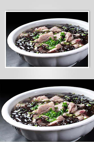 汤菜紫菜排骨汤食物高清图片