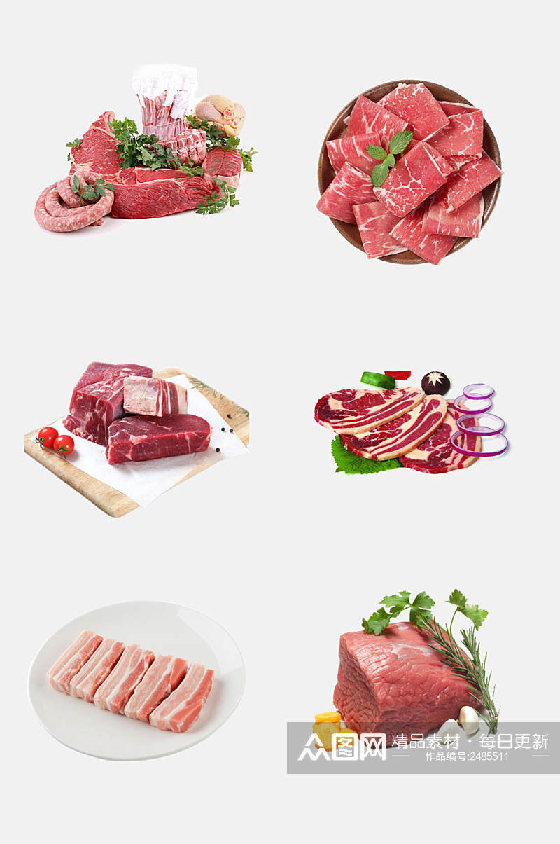 精选食材猪肉免抠元素素材