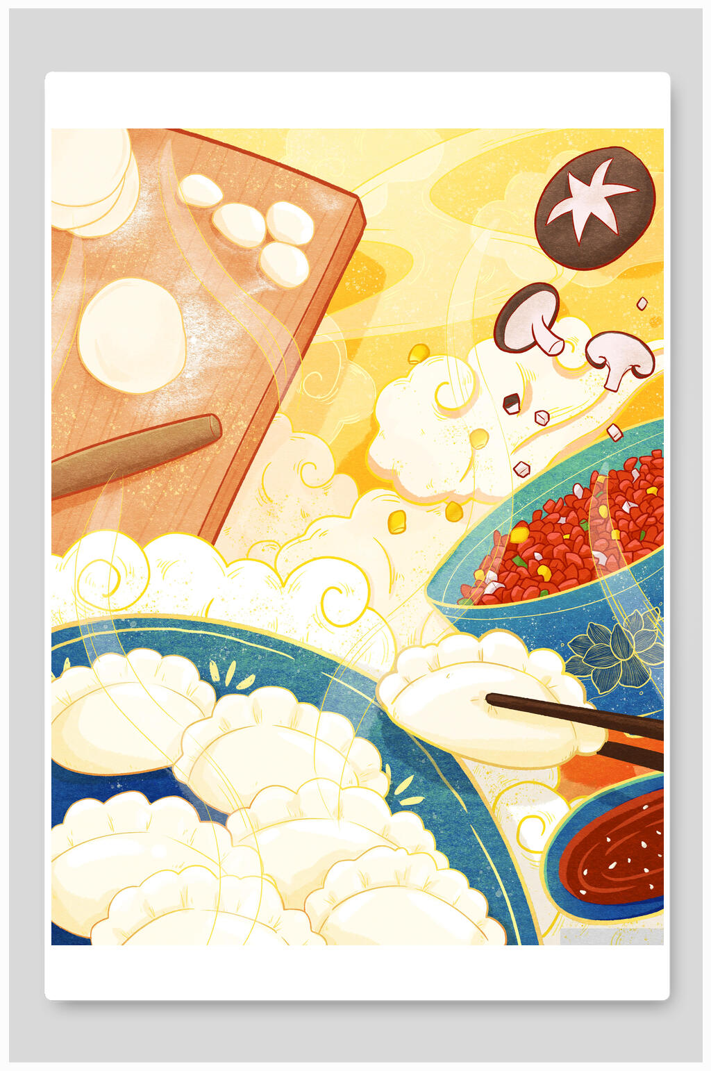 冬季冬天卡通插画素材素材