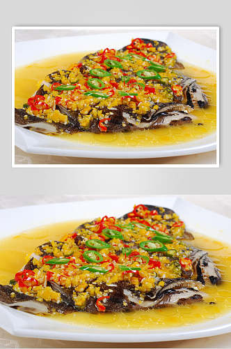 黄椒深海鱼头面食物图片