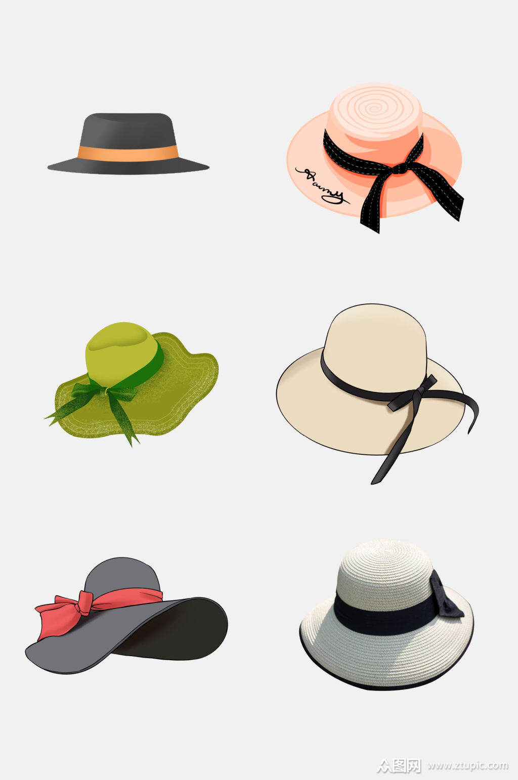 手绘女士帽子免抠素材素材免费下载,本作品是由小红1210上传的原创免