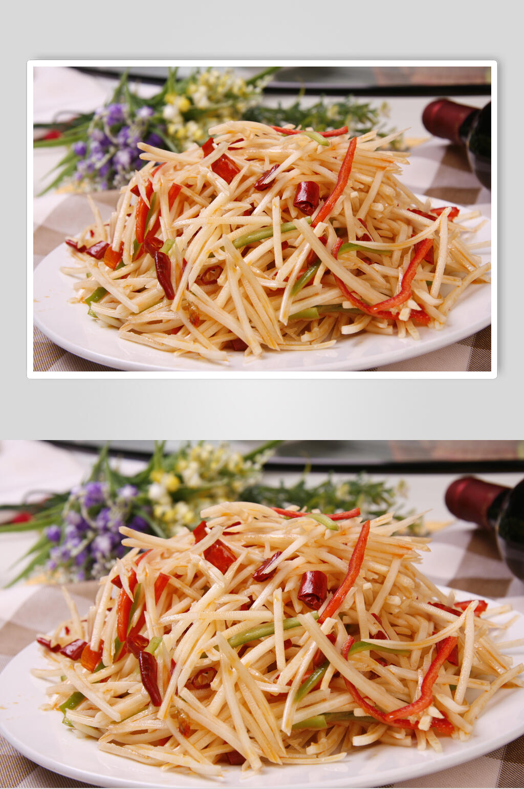 招牌新鲜酸辣土豆丝食物图片素材
