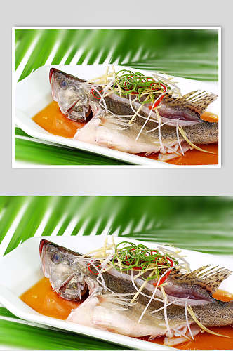美味热菜清蒸桂鱼食物图片