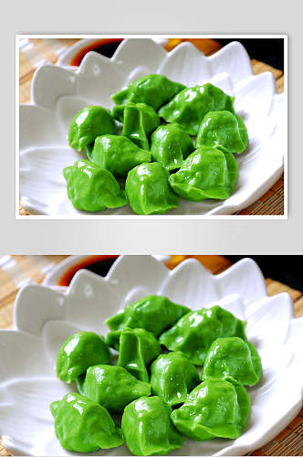 点心碧绿水饺食品摄影图片