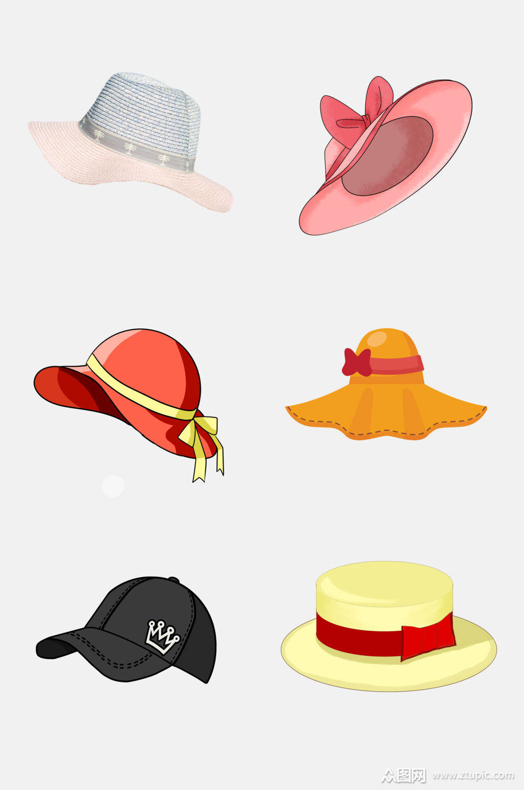卡通手绘帽子免抠素材