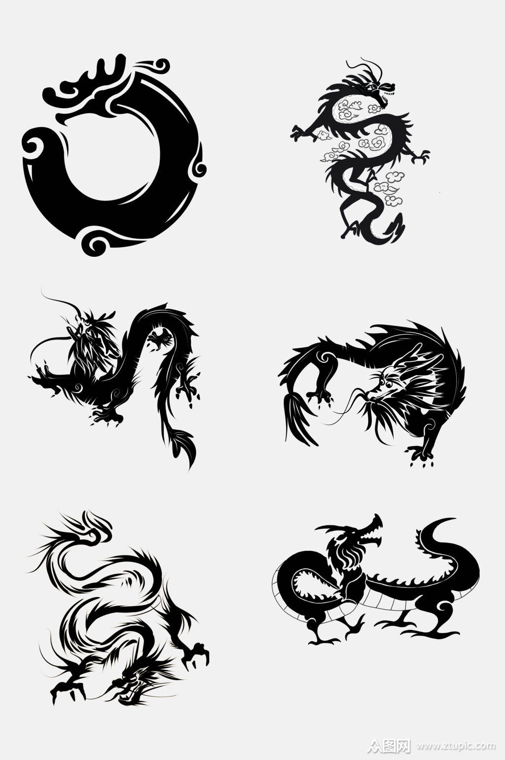 精美中国风神兽龙纹图案免抠素材素材