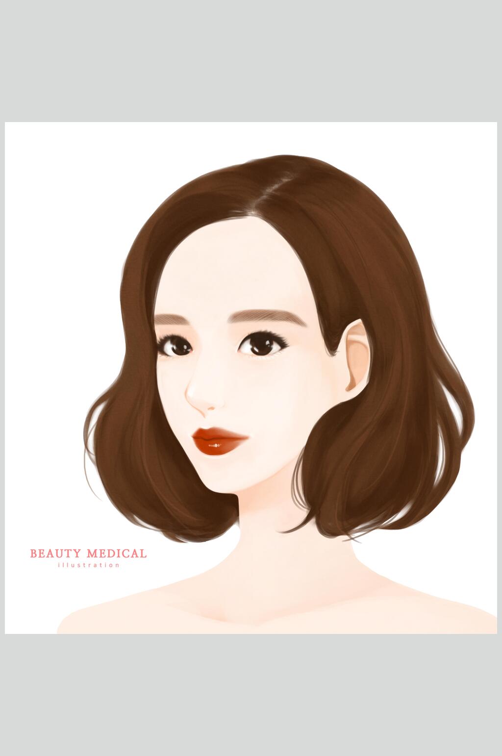 手绘女生插画人物素材素材