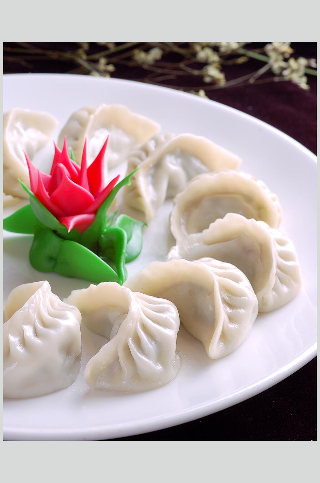 小吃韭菜蒸饺食物高清图片素材
