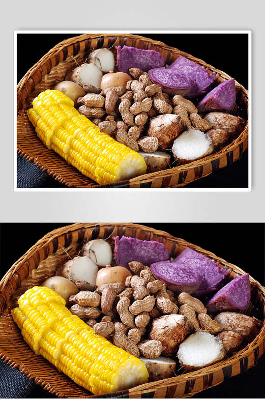 蒸菜五谷丰登食物图片