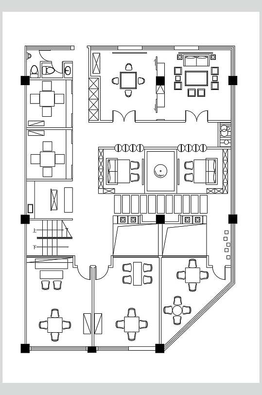 茶馆室内装修平面布置图片