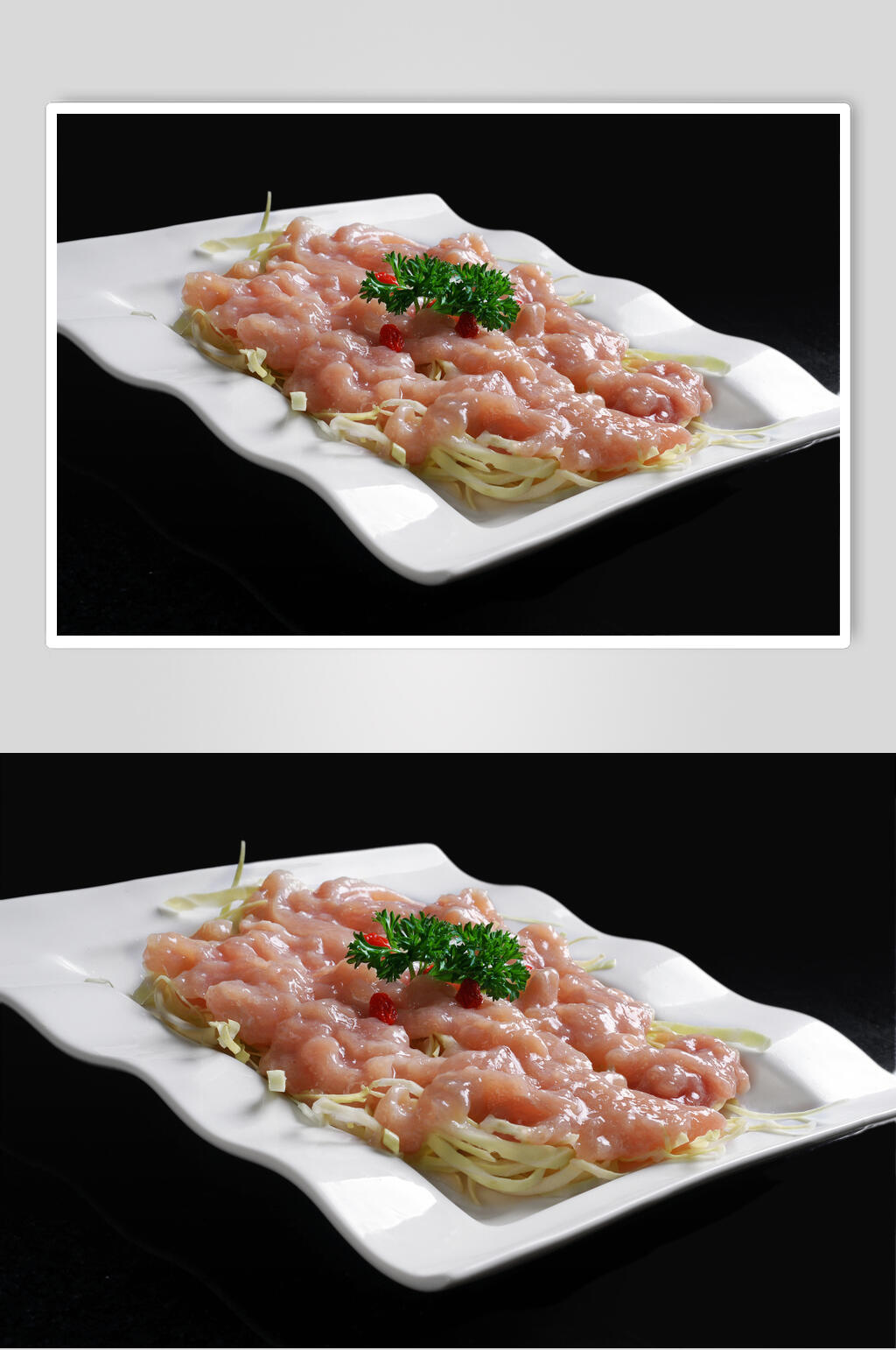 美味荤滑鸡肉片图片素材