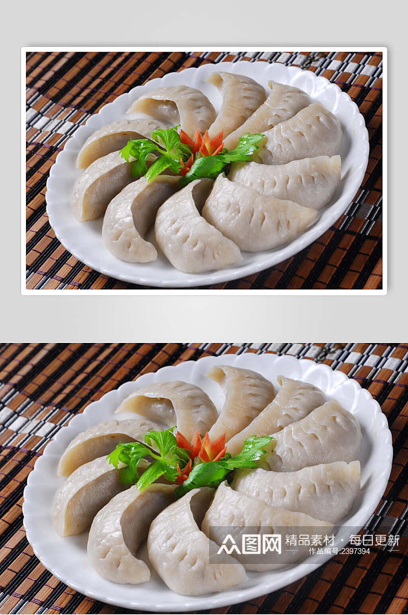 特色小吃野菌蒸饺食物高清图片素材