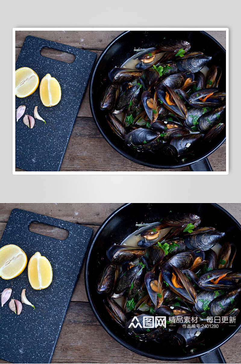 特色美味海鲜牡蛎蛤蜊生蚝图片素材