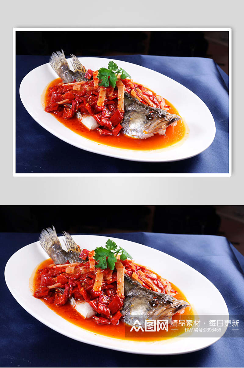 上什剁椒蒸桂鱼食物图片素材