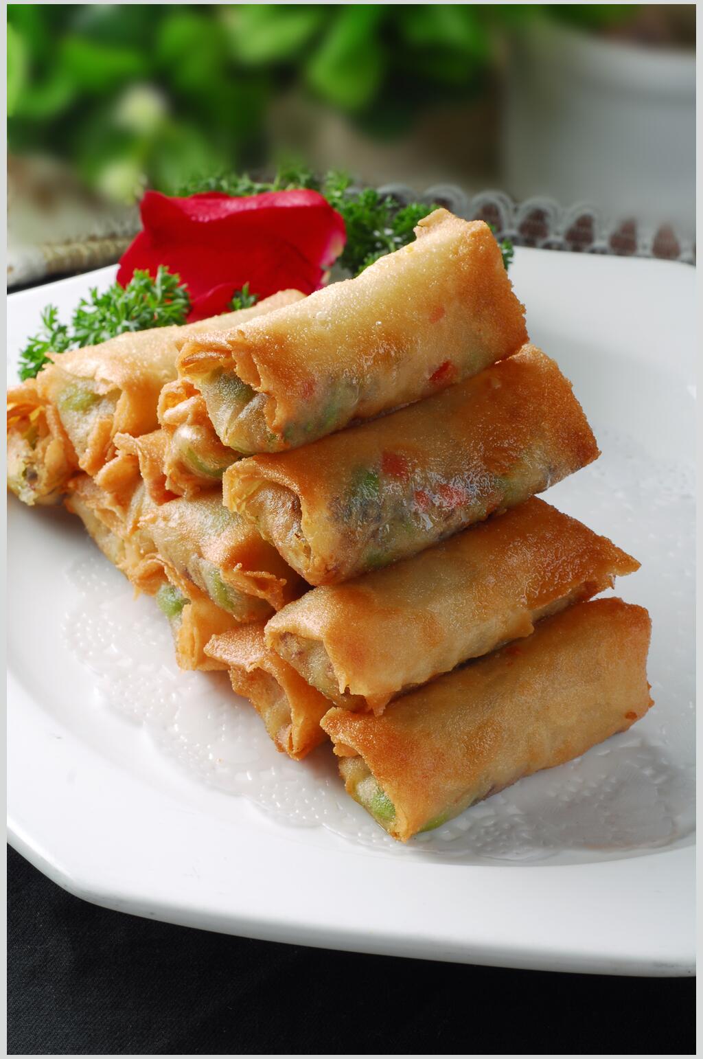 小吃糯米卷食品图片素材