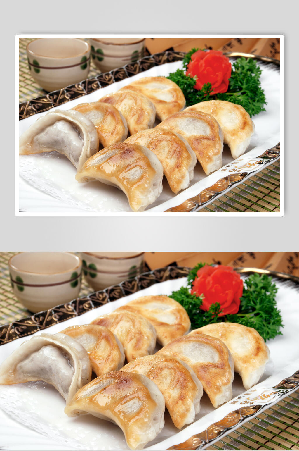 白菜鲜肉锅贴美食图片素材