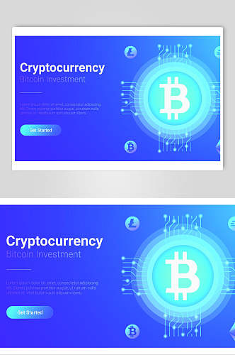 科技风蓝色网站页面矢量素材