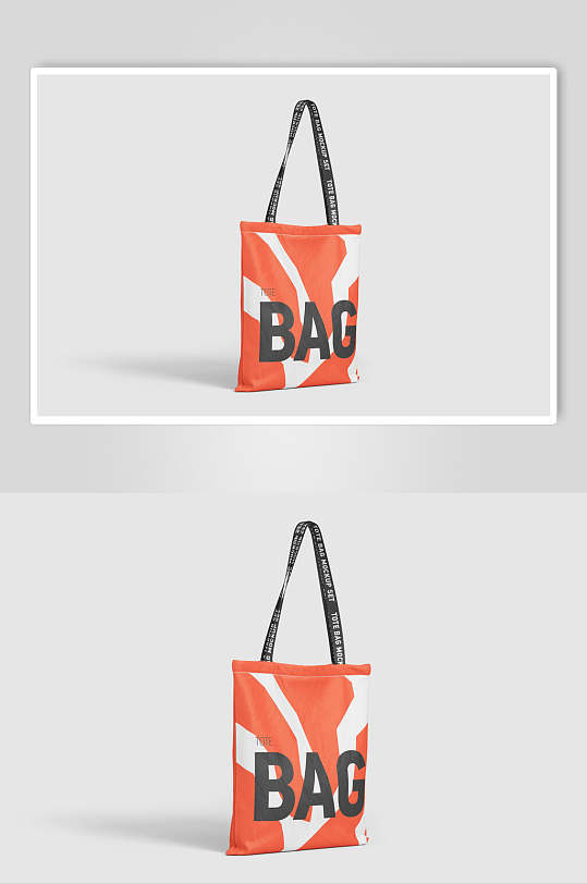 撞色帆布手提袋样机设计