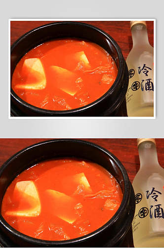 辣泡菜汤食物高清图片