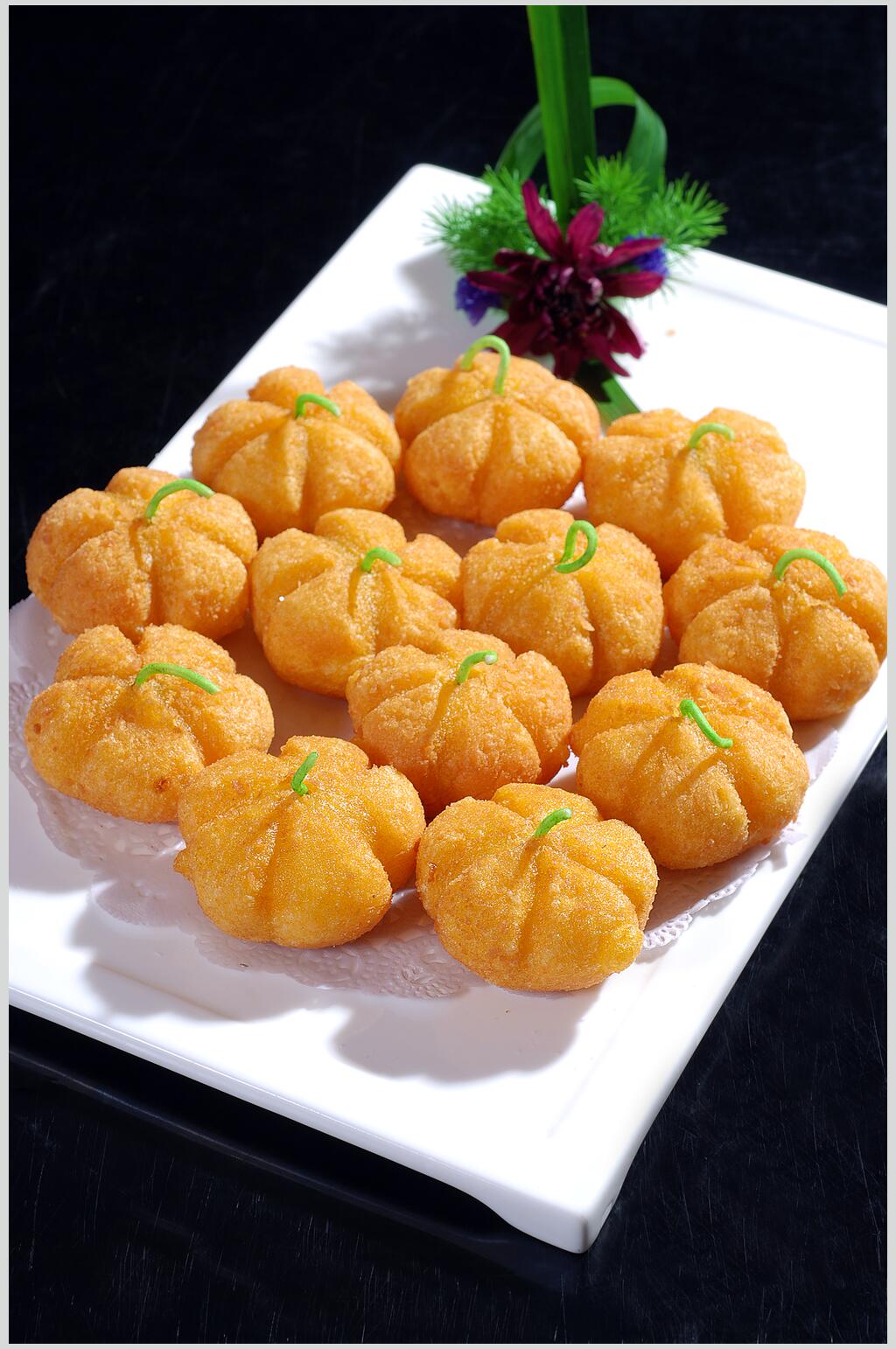 小吃脆皮南瓜饼食品图片素材