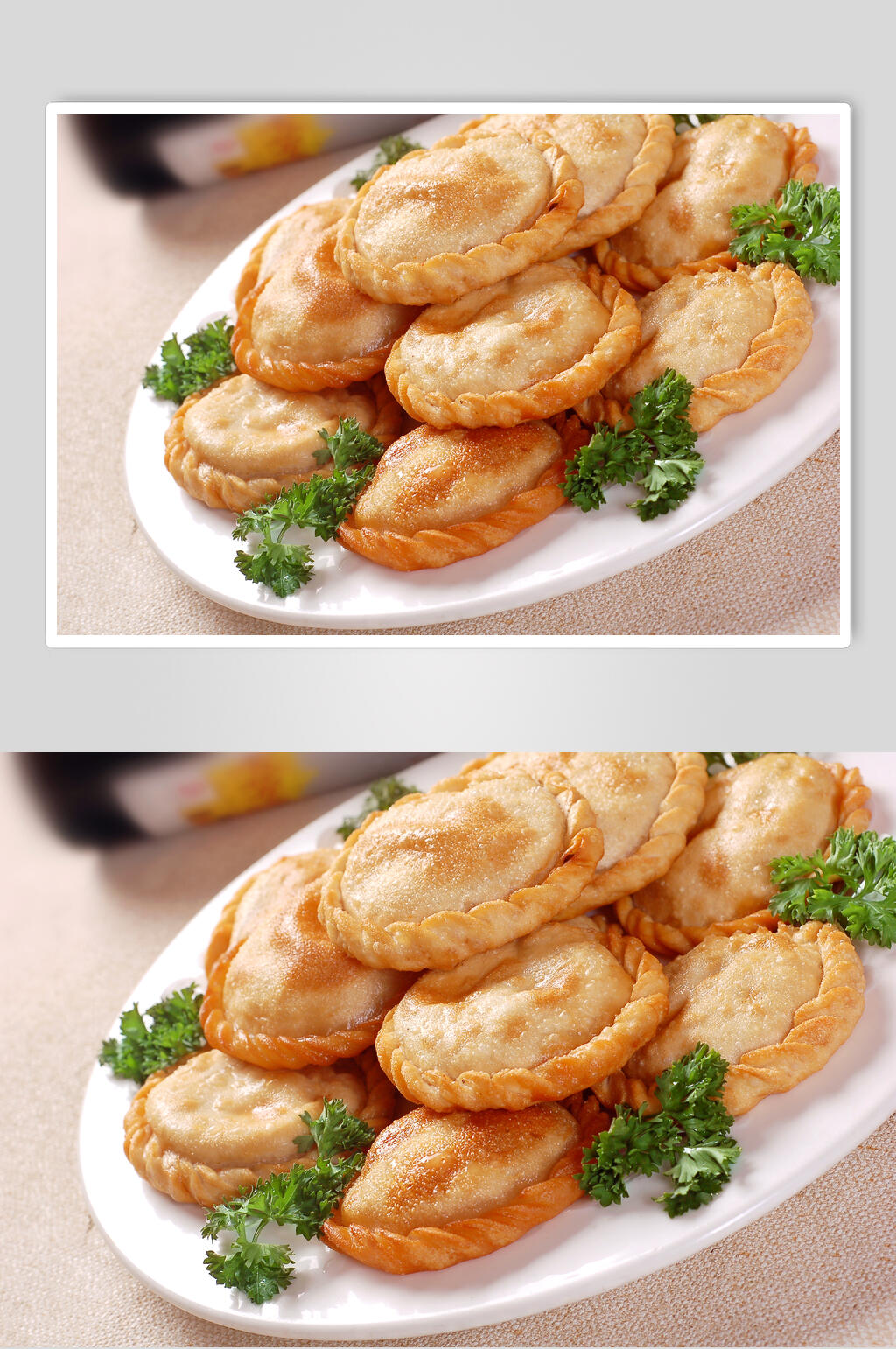 小吃韭菜盒子香酥味食品高清图片素材