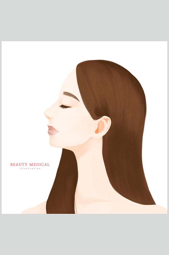 手绘女生插画人物素材