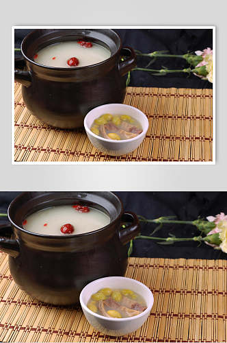 汤菜白果猪肚汤食物高清图片