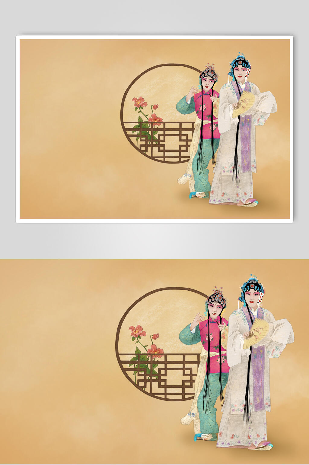 国潮京剧人物插画素材素材