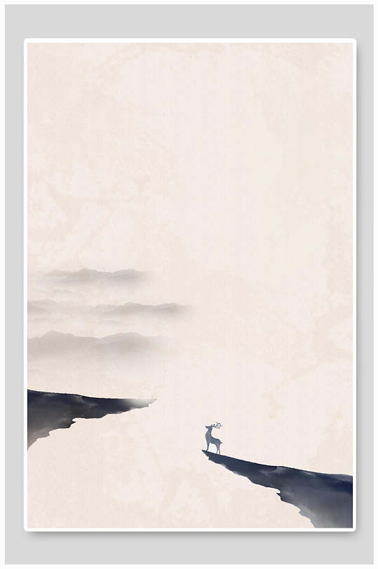 鹿国风海报背景