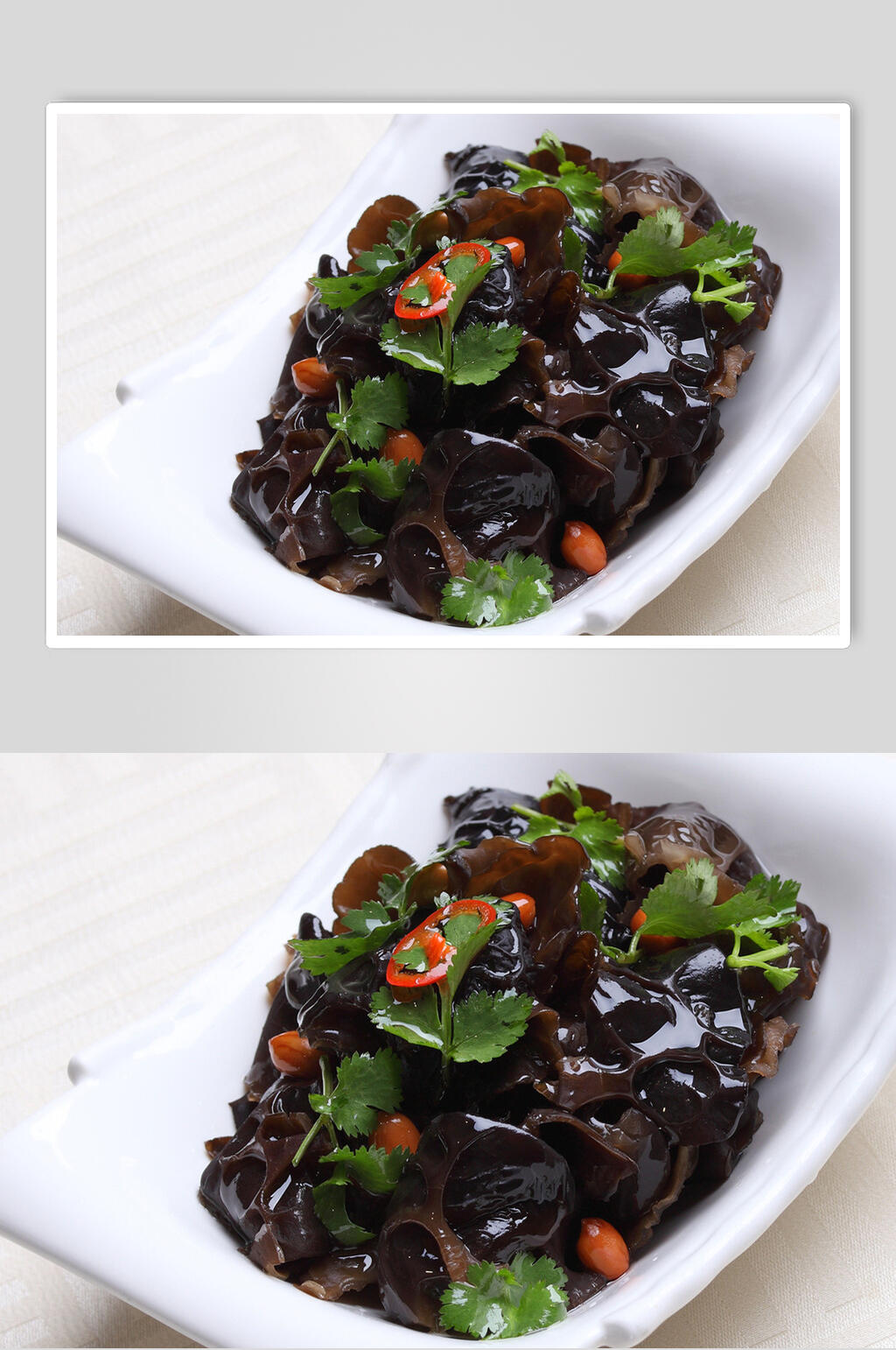 香菜拌黑木耳食品摄影图片素材