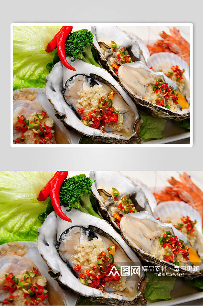 香辣美味牡蛎蛤蜊生蚝图片素材