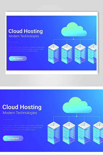 云服务器网站页面矢量素材