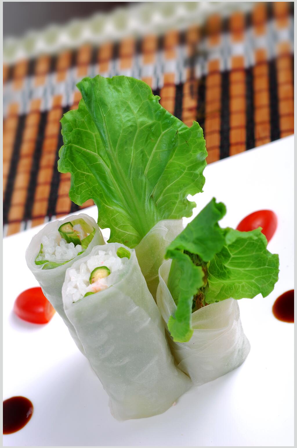 一品小菜泰式虾卷食物高清图片素材