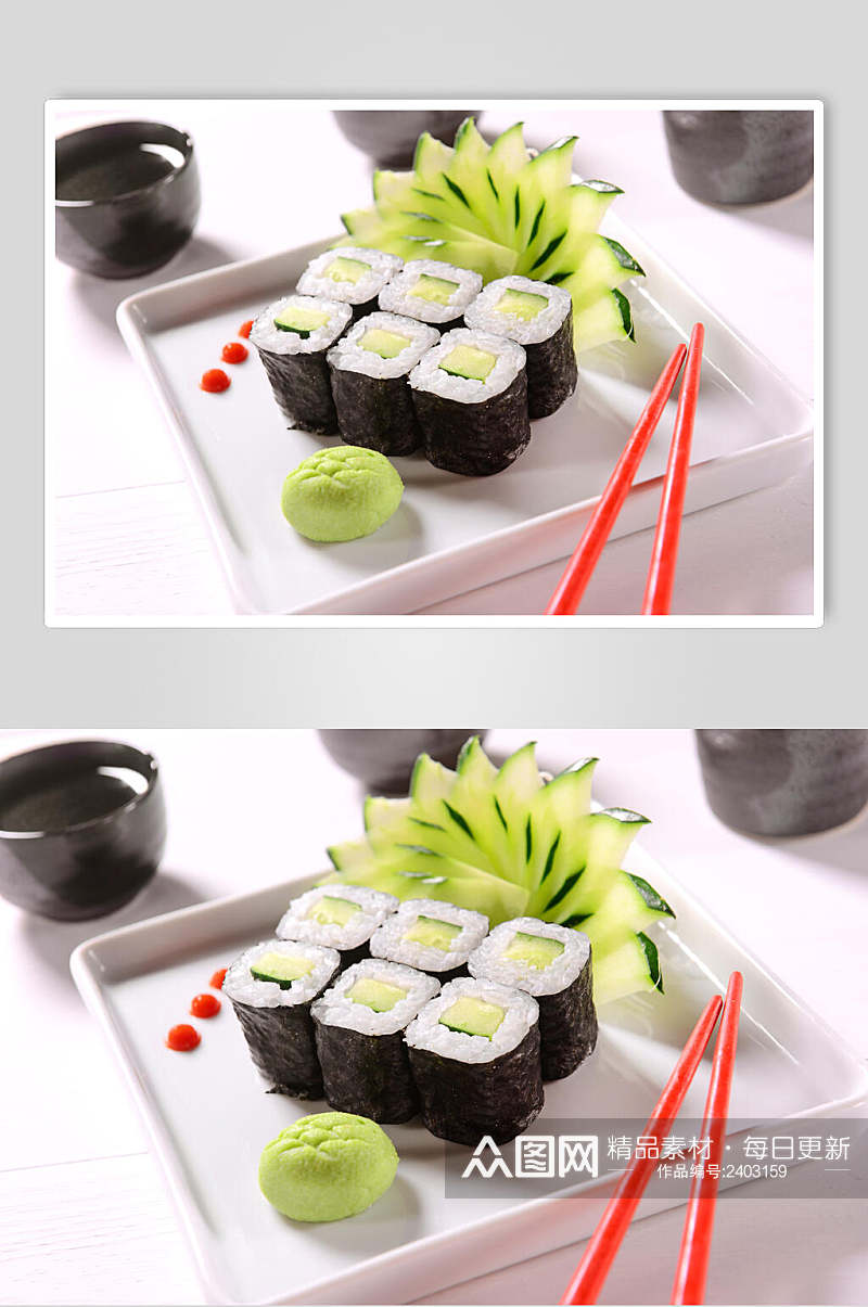 招牌创意青瓜寿司日韩料理食品图片素材