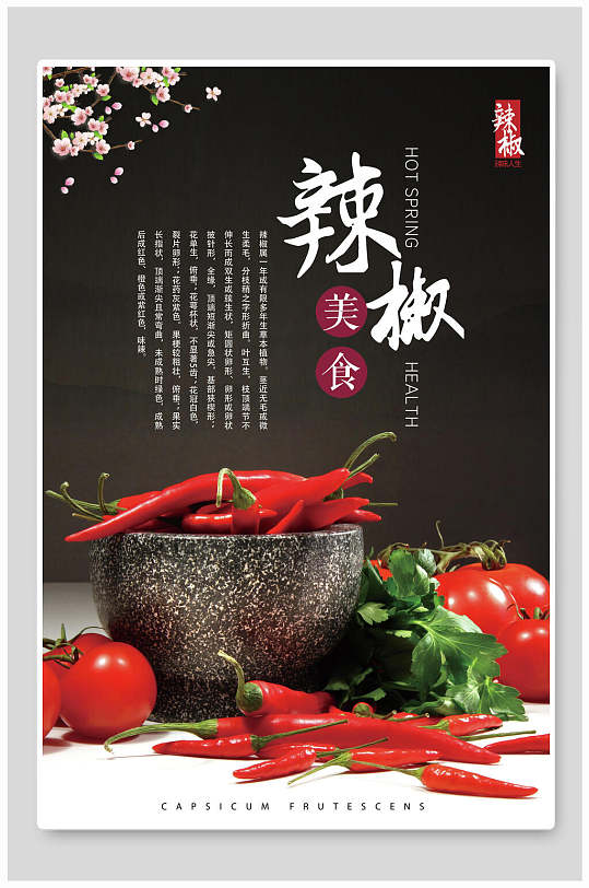 蔬菜辣椒介绍宣传海报