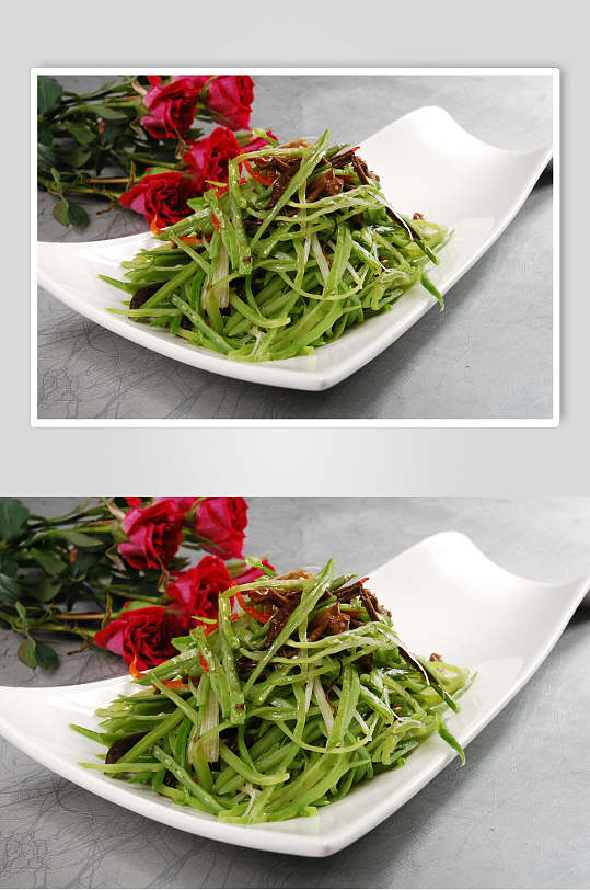 荷豆茶树菇食物高清图片