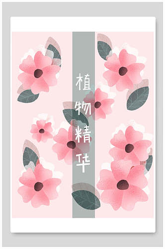 水彩花卉植物精华面膜海报包装设计