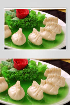 小吃鸡冠蒸饺放大美食图片