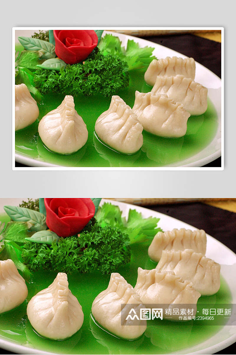 小吃鸡冠蒸饺放大美食图片素材