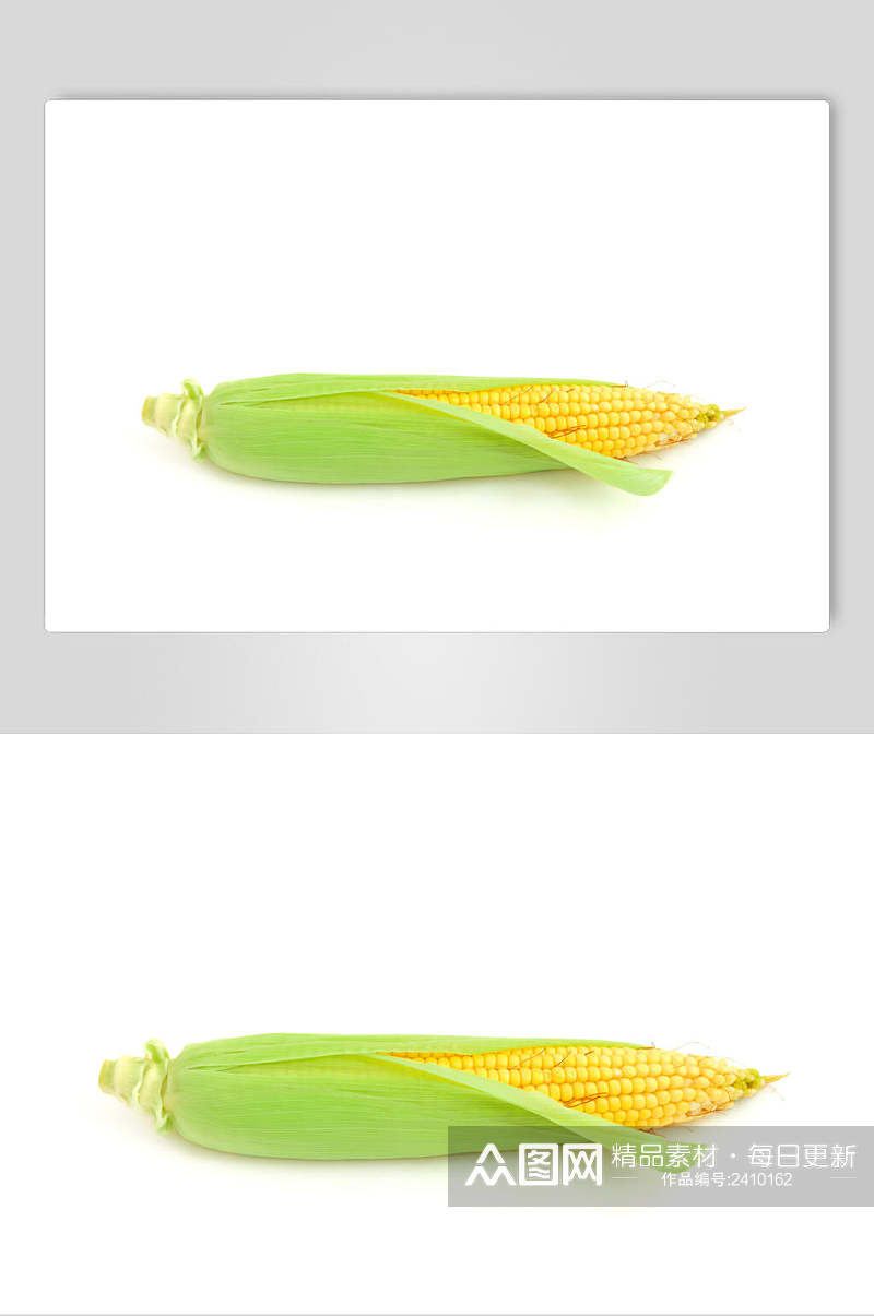 清新白底玉米棒玉米粒食品图片素材