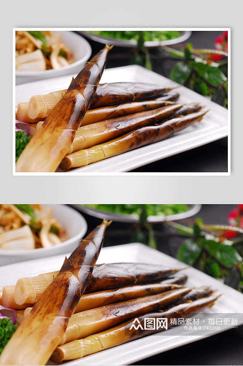 新鲜手剥笋食物图片素材
